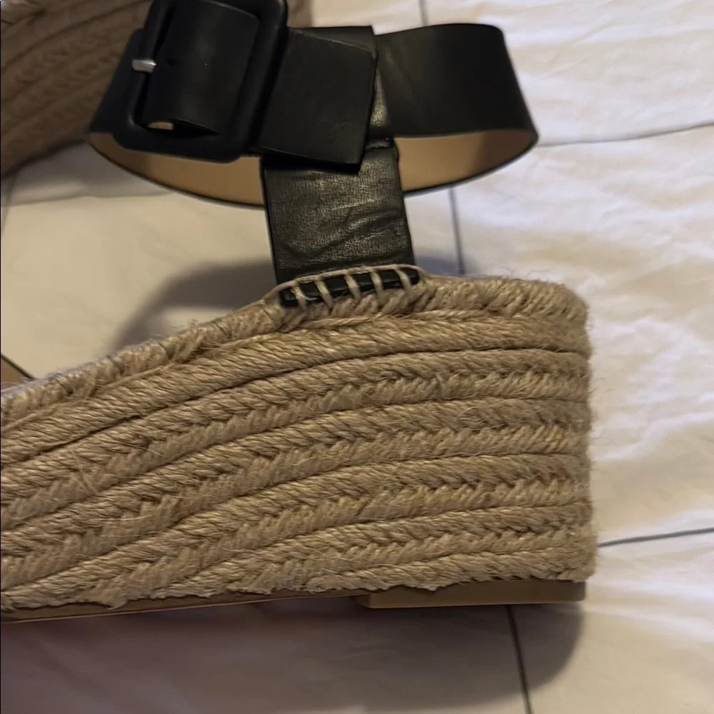 Sole‎ Society Black and Cream Espadrille Size 8